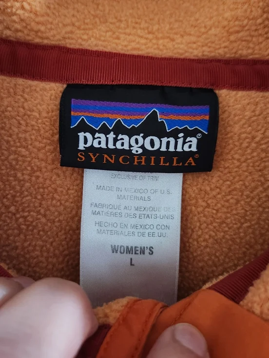 Patagonia Lightweight Synchilla Snap-T Pullover – Women’s Size L Orange - Picture 5 of 5